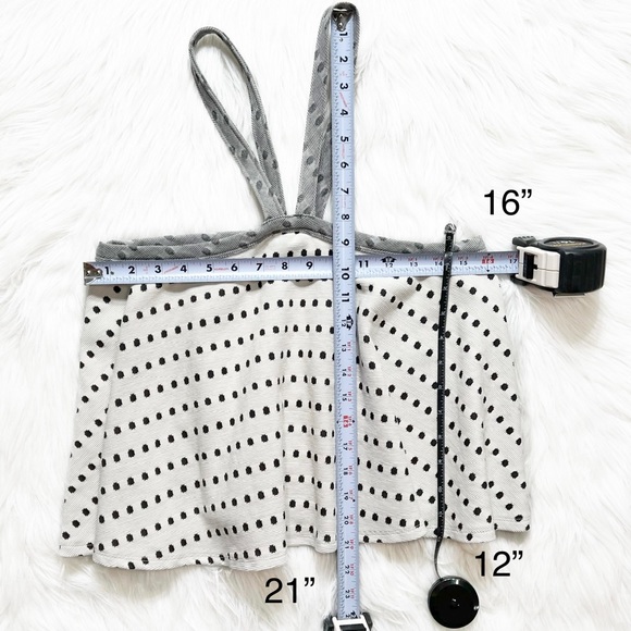 SOLD-Anthropologie Polka Dot Retro Halter Cream and Black Sleeveless Top - Picture 12 of 12